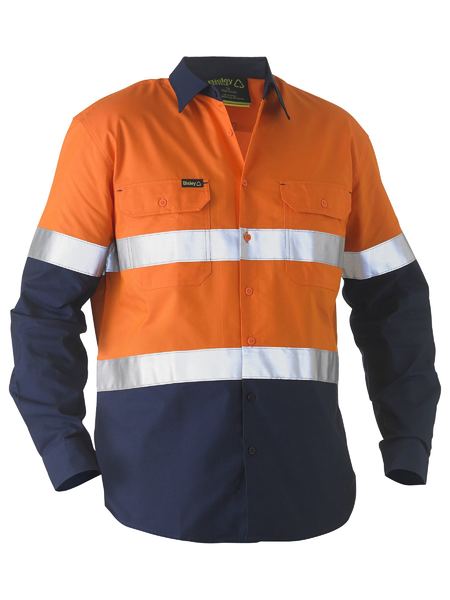 Bisley-Bisley Recycled Hi Vis Drill Shirt-Discount Workwear NZ