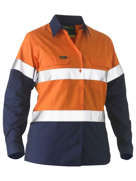 Bisley-Bisley Recycled Women's Hi Vis Drill Shirt-Discount Workwear NZ