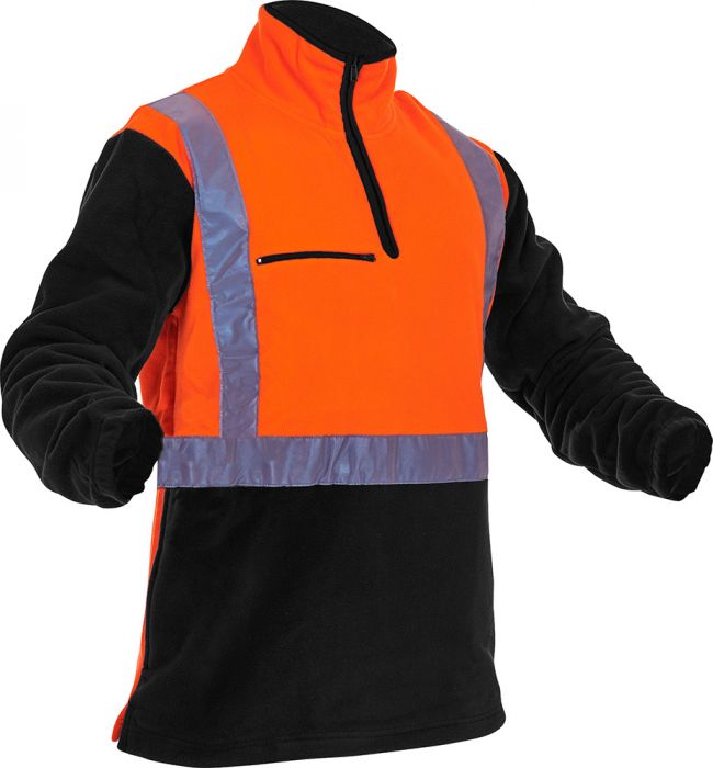 Pan Products-Caution Hi-Vis D/N 1/2 Zip Fleece Tunic-Discount Workwear NZ