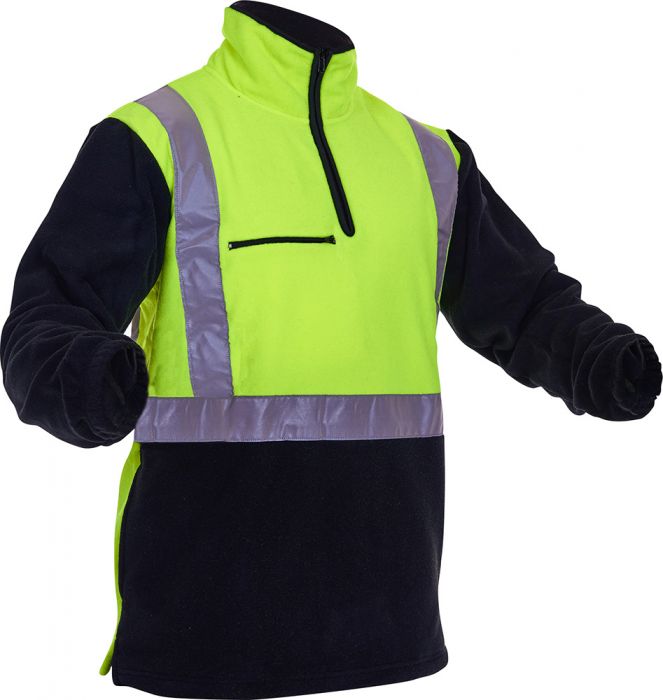 Pan Products-Caution Hi-Vis D/N 1/2 Zip Fleece Tunic-Discount Workwear NZ