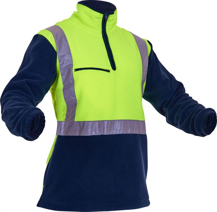 Pan Products-Caution Hi-Vis D/N 1/2 Zip Fleece Tunic-Discount Workwear NZ