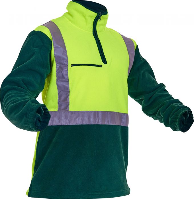 Pan Products-Caution Hi-Vis D/N 1/2 Zip Fleece Tunic-Discount Workwear NZ