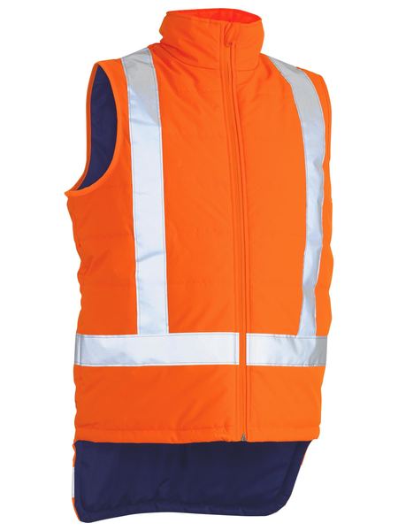 Bisley-Bisley Taped Hi Vis Puffer Vest With X Back-Discount Workwear NZ