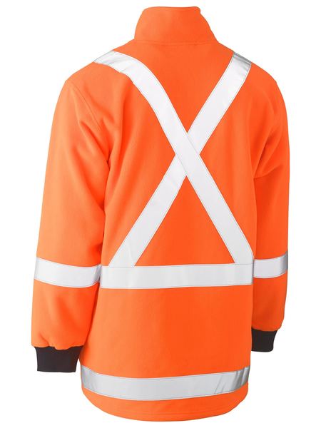 Bisley-Bisley Taped TTMC Hi Vis Polar Fleece Jumper With X Back-Discount Workwear NZ