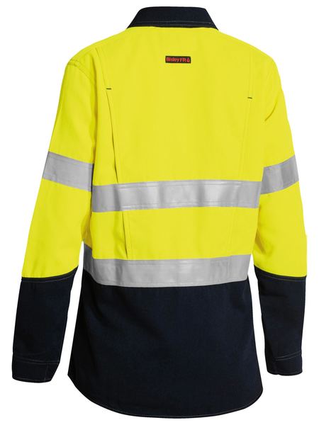 Bisley-Bisley Women's Tencate Tecasafe Plus 700 X Taped Hi Vis TTMC FR Vented Shirt-Discount Workwear NZ