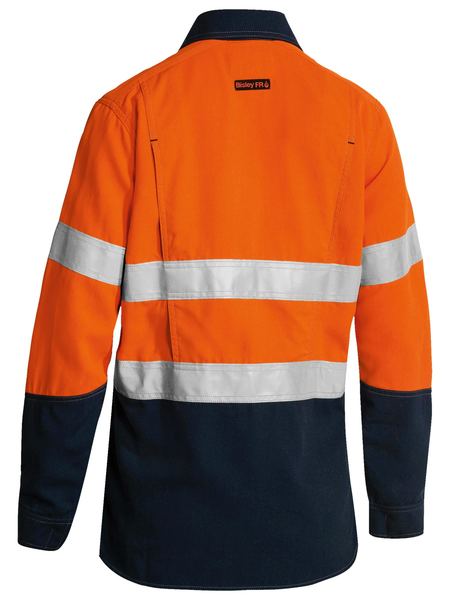 Bisley-Bisley Women's Tencate Tecasafe Plus 700 X Taped Hi Vis TTMC FR Vented Shirt-Discount Workwear NZ