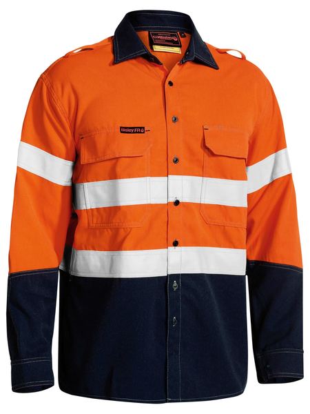 Bisley-Bisley Tencate Tecasafe Plus 700 Taped Hi Vis FR Vented Shirt-Discount Workwear NZ