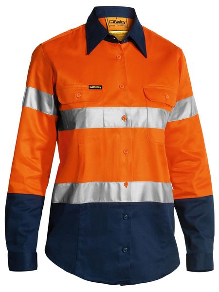 Bisley-Bisley Womens Taped Hi Vis Drill Shirt-Discount Workwear NZ