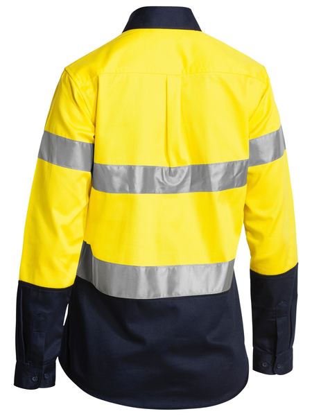 Bisley-Bisley Womens Taped Hi Vis Drill Shirt-Discount Workwear NZ