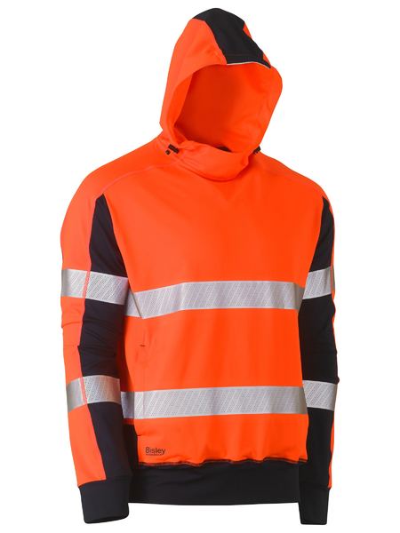 Bisley-Bisley Taped Two Tone Hi Vis Contrast 4 Way Stretchy Hoodie-Discount Workwear NZ