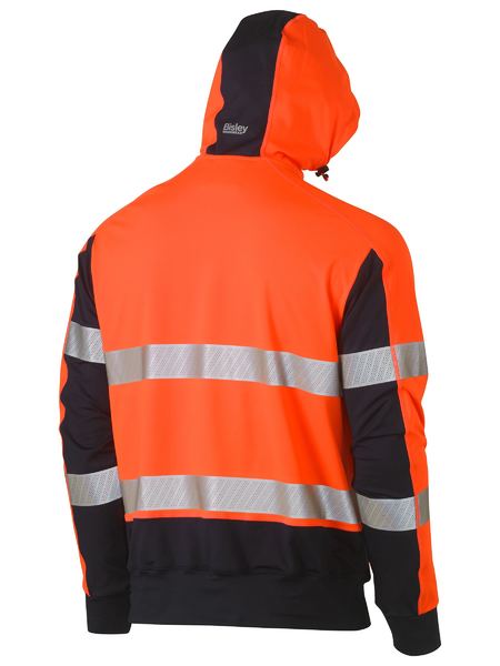 Bisley-Bisley Taped Two Tone Hi Vis Contrast 4 Way Stretchy Hoodie-Discount Workwear NZ