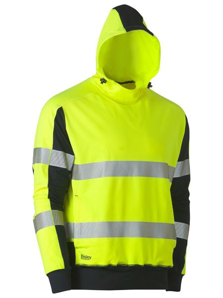 Bisley-Bisley Taped Two Tone Hi Vis Contrast 4 Way Stretchy Hoodie-Discount Workwear NZ