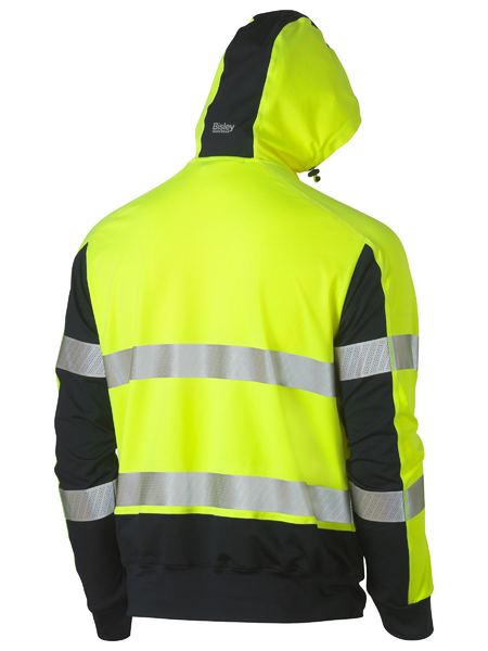 Bisley-Bisley Taped Two Tone Hi Vis Contrast 4 Way Stretchy Hoodie-Discount Workwear NZ