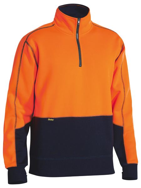 Bisley-Bisley Hi Vis Fleece 1/4 Zip Pullover-Discount Workwear NZ