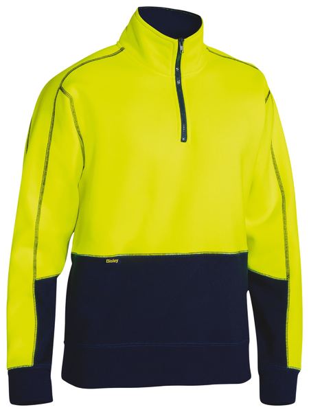 Bisley-Bisley Hi Vis Fleece 1/4 Zip Pullover-Discount Workwear NZ