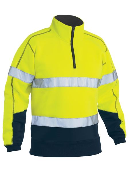 Bisley-Bisley Taped Hi Vis 1/4 Zip Pullover Fleece-Discount Workwear NZ