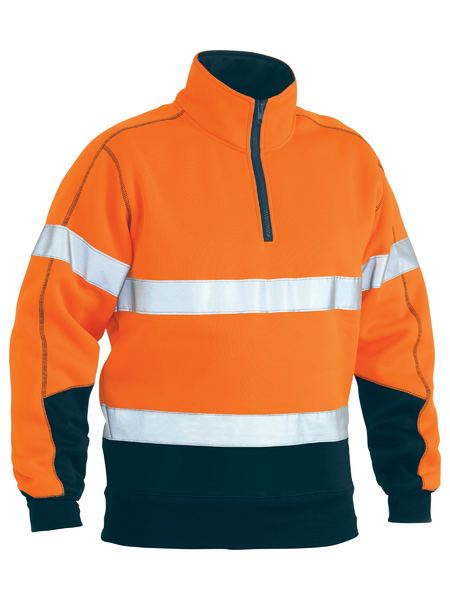 Bisley-Bisley Taped Hi Vis 1/4 Zip Pullover Fleece-Discount Workwear NZ