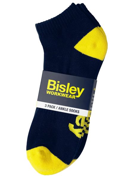 Bisley-Bisley Ankle Sock Pack (3X PACK)-Discount Workwear NZ