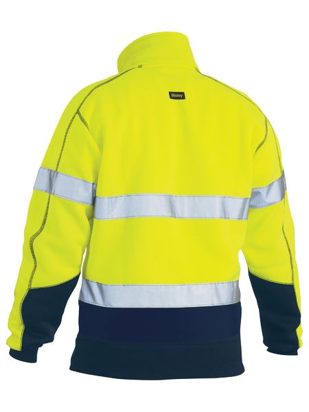 Bisley-Bisley Taped Hi Vis 1/4 Zip Fleece Pullover With Sherpa Lining-Discount Workwear NZ