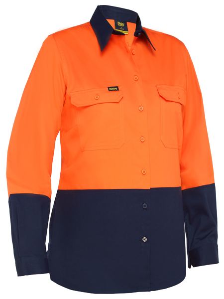 Bisley-Bisley Womens Cool Lightweight Hi Vis Drill Shirt-Discount Workwear NZ