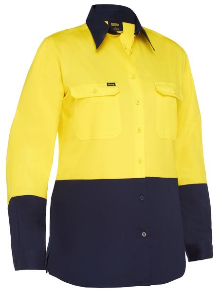 Bisley-Bisley Womens Cool Lightweight Hi Vis Drill Shirt-Discount Workwear NZ