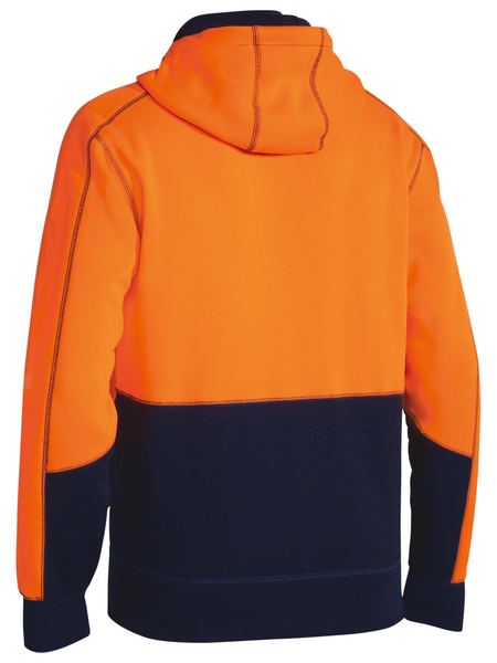 Bisley-Bisley Hi Vis Zip Front Fleece Hoodie-Discount Workwear NZ