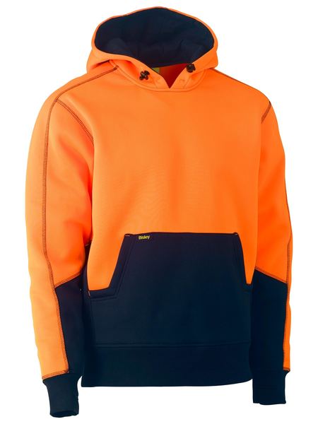 Bisley-Bisley Hi Vis Fleece Hoodie Pullover-Discount Workwear NZ