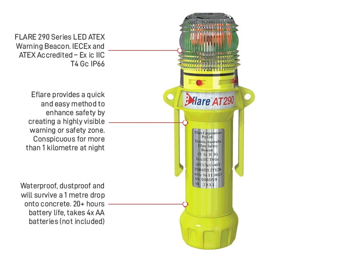 Esko Safety-EFLARE 290 Series Intrinsically Safe LED Emergency Flare Dual Colour-Discount Workwear NZ
