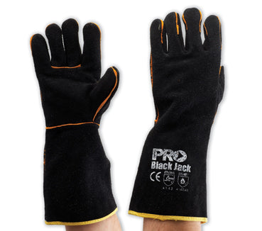 vendor-unknown-BLACK JACK Black & Gold Welding Gloves-Discount Workwear NZ