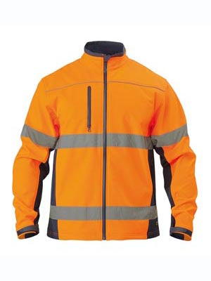 Bisley-Bisley Taped Hi Vis Soft Shell Jacket-Discount Workwear NZ