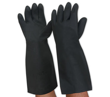 vendor-unknown-BLACK-KNIGHT Latex Gauntlet. Length 45cm-Discount Workwear NZ