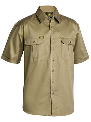 Bisley-Bisley Cotton Drill Shirt - Short Sleeve-Discount Workwear NZ