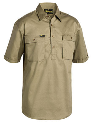 Bisley-Bisley Closed Front Drill Shirt - Short Sleeve-Discount Workwear NZ