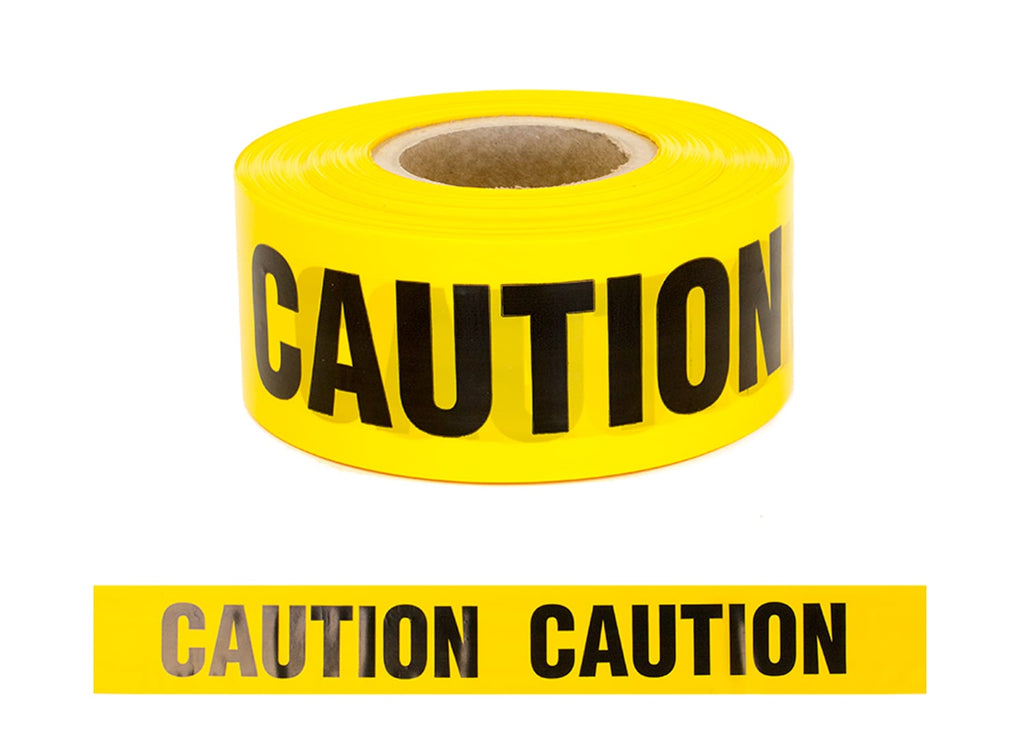 Esko Safety-Barrier Warning Tape "CAUTION" Black on Yellow, 75mm x 250m-Discount Workwear NZ