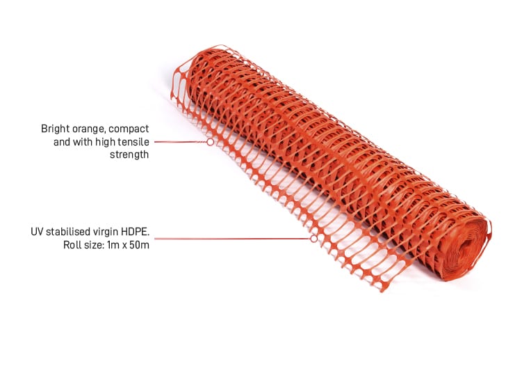 Esko Safety-ECONOMESH Orange Plastic Safety Mesh 8Kg 1m x 50 metre roll-Discount Workwear NZ