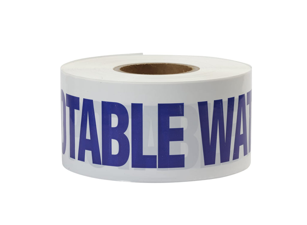 Esko Safety-Trench Warning Tape, "NON POTABLE WATER", Purple on White, 100mm x 300m-Discount Workwear NZ