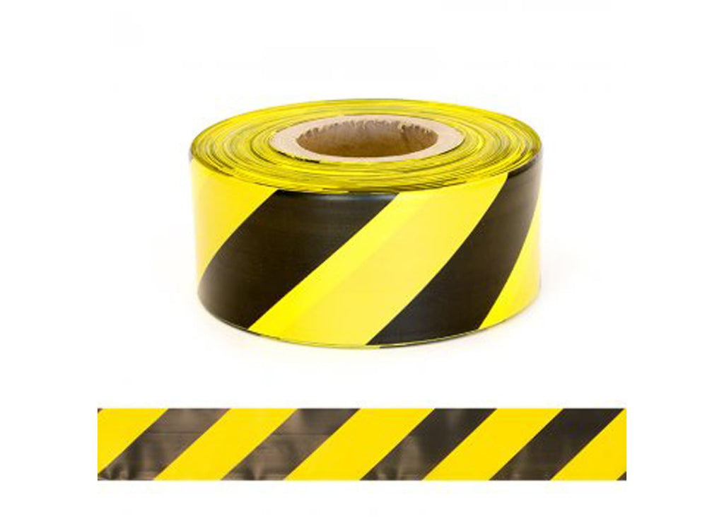 Esko Safety-Barrier Warning Tape "CHEQUER" Black on Yellow, 75mm x 250m-Discount Workwear NZ