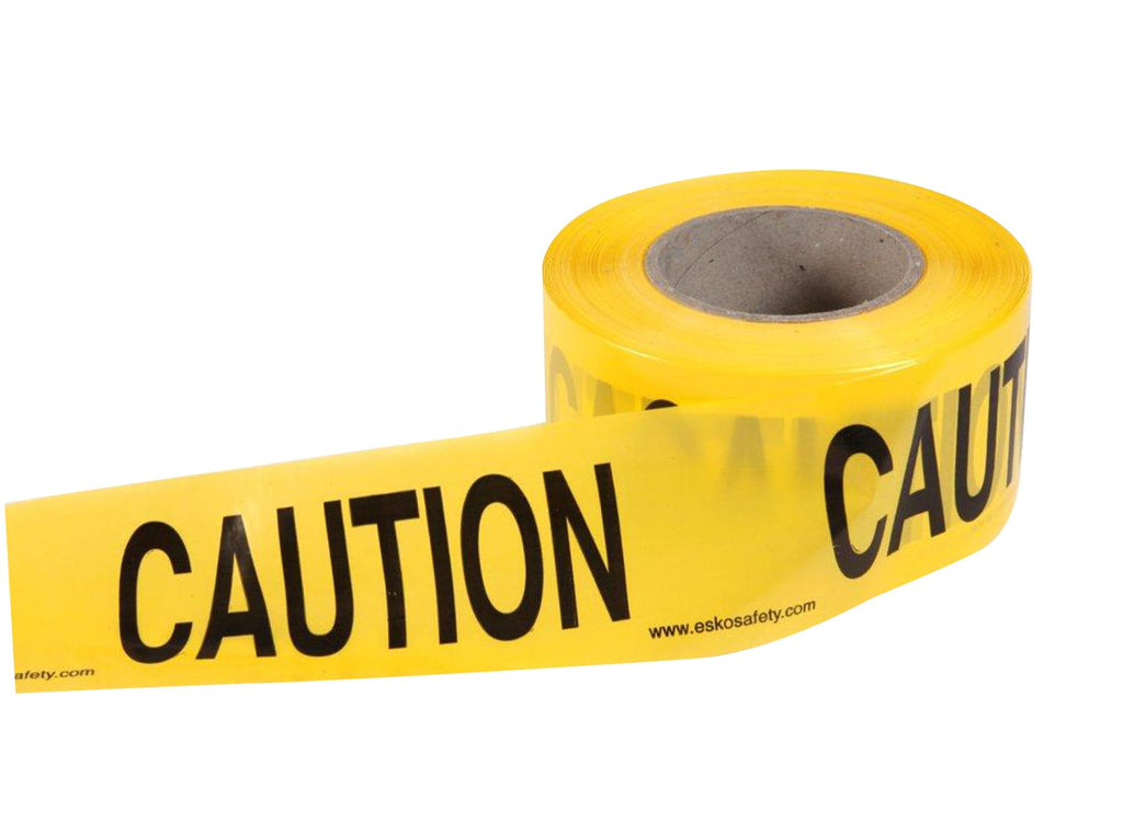 Esko Safety-Economy Barrier Warning Tape "CAUTION" Black on Yellow, 75mm x 250m-Discount Workwear NZ