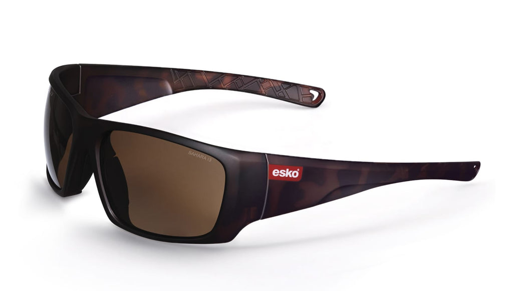 Esko-Sahara Safety Glasses, Matt Tortoiseshell, Bronze Lens-Discount Workwear NZ