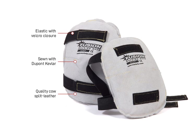 Esko Safety-Fusion Welders Kneepads, Quality Chrome Leather, Kevlar Stitched, Velcro Straps-Discount Workwear NZ