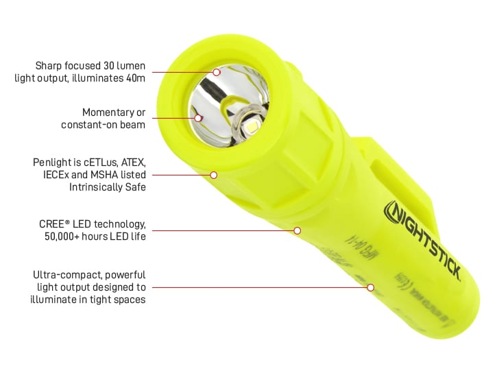 Esko Safety-NIGHTSTICK LED Penlight Torch 30 Lumens Yellow-Discount Workwear NZ