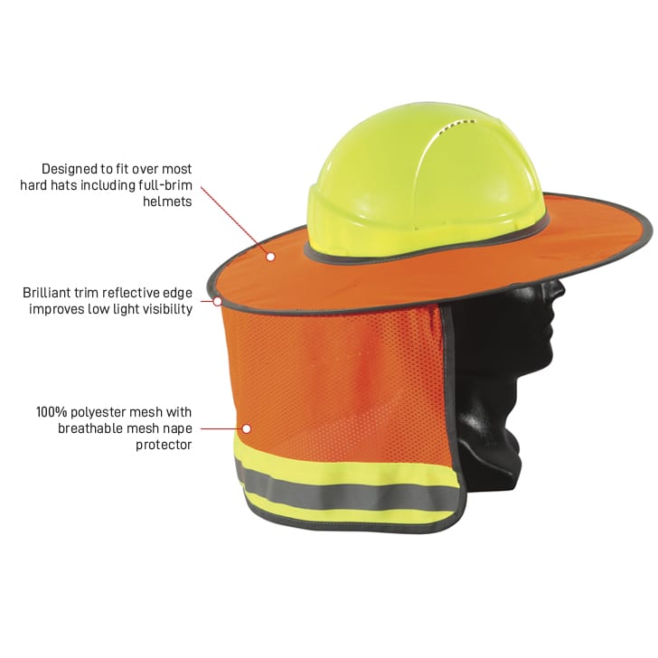 Esko Safety-Good2Glow Full Brim Hat Sun Shield, Orange-Discount Workwear NZ
