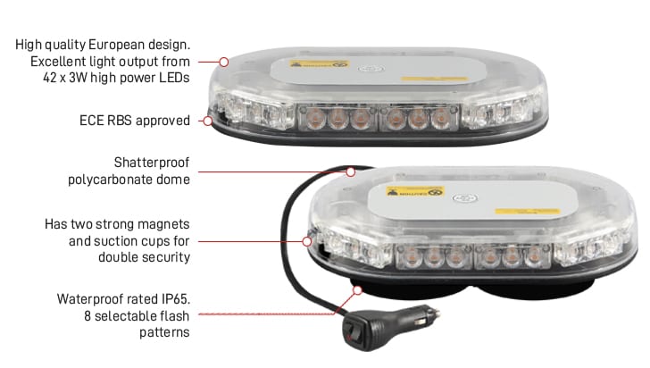 Esko Safety-Meteor LED Minibar, 2 bolt Permanent Mount-Discount Workwear NZ