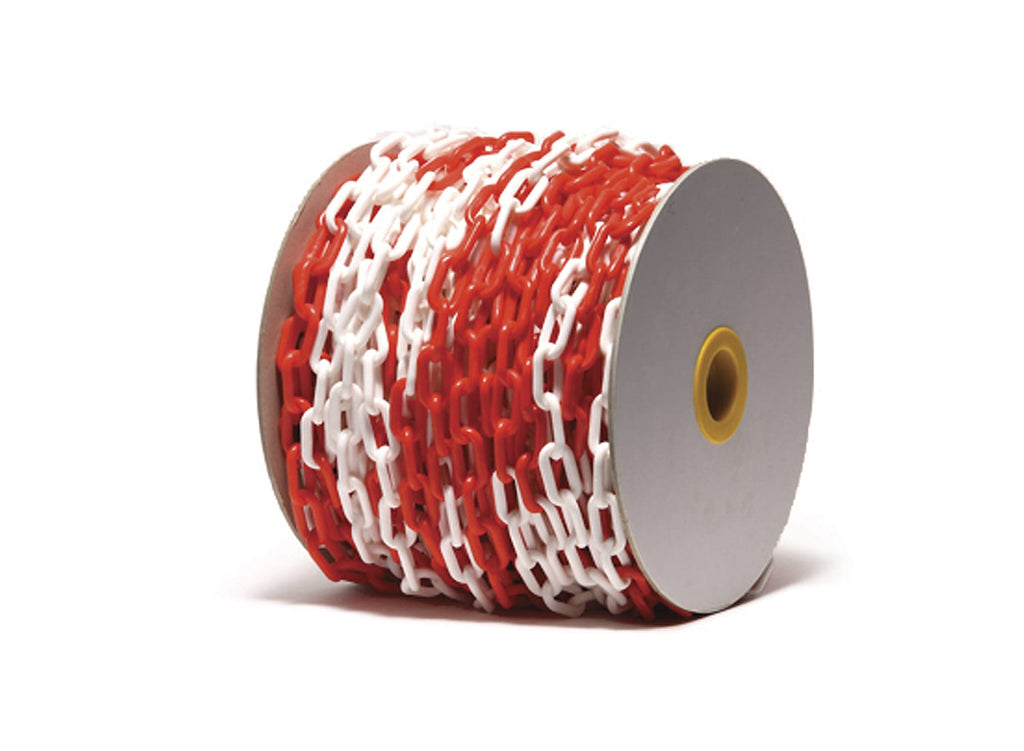 Esko Safety-Plastic Chain, 6mm, Red/White 50m Roll-Discount Workwear NZ