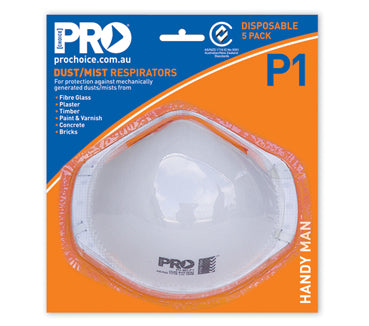 Paramount Safety-Respirator P1, No Valve. 5 Piece Blister Pack-Discount Workwear NZ