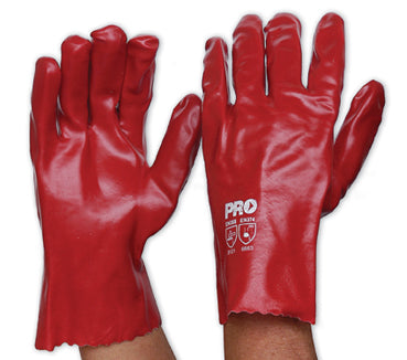 vendor-unknown-Red PVC Single Dip 27cm Gloves-Discount Workwear NZ