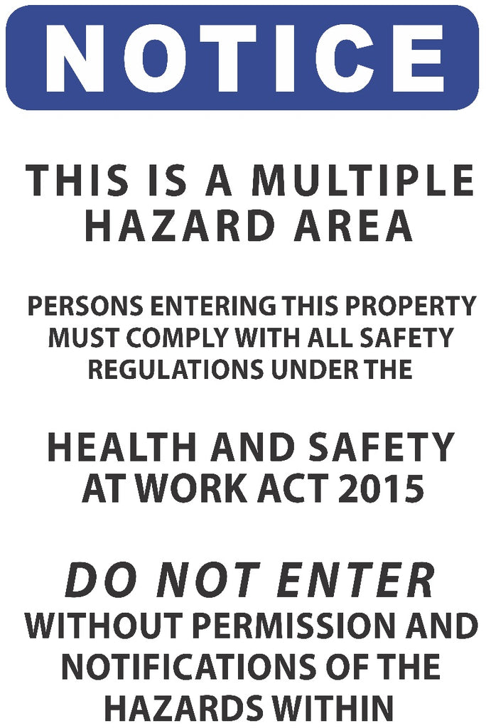 vendor-unknown-Multiple Hazard Sign - 450x300mm-Discount Workwear NZ