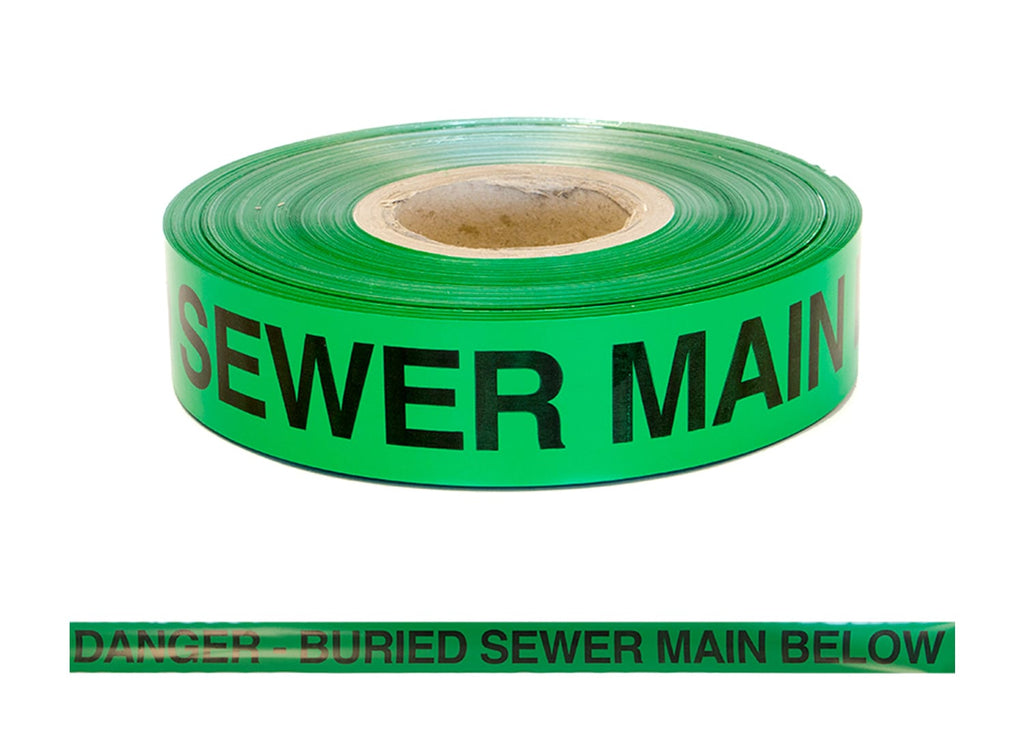 Esko Safety-Foil Detectable "Buried Sewer Main" 50mm x 304 metre roll-Discount Workwear NZ