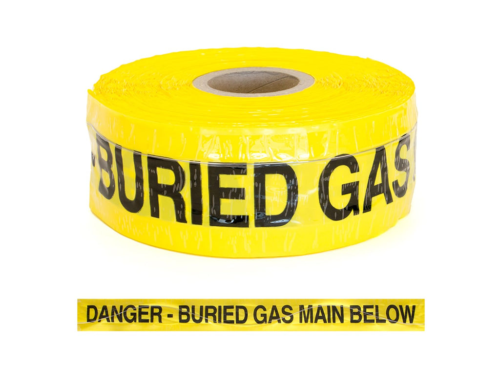 Esko Safety-Wavelay Detectable "Danger Buried Gas Main Below" c/w s/steel tracer wire 100mm x 250m-Discount Workwear NZ