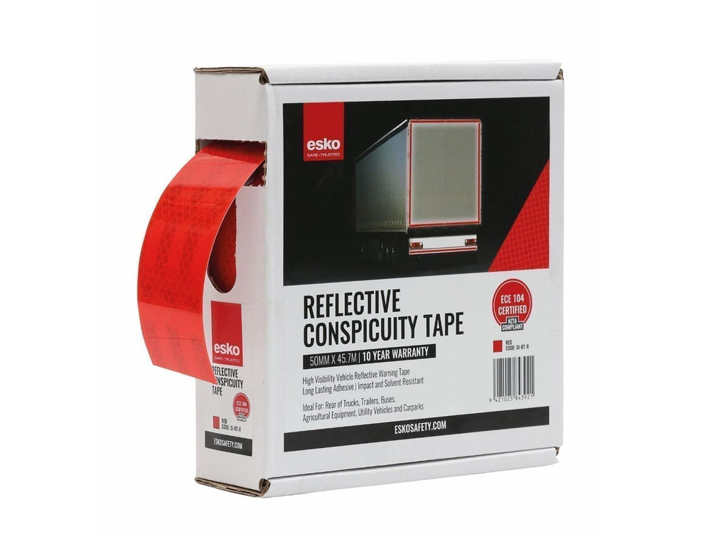 Esko Safety-ESKO premium Conspicuity Tape, ECE 104 certified, Red, 50mm x 45.72m-Discount Workwear NZ